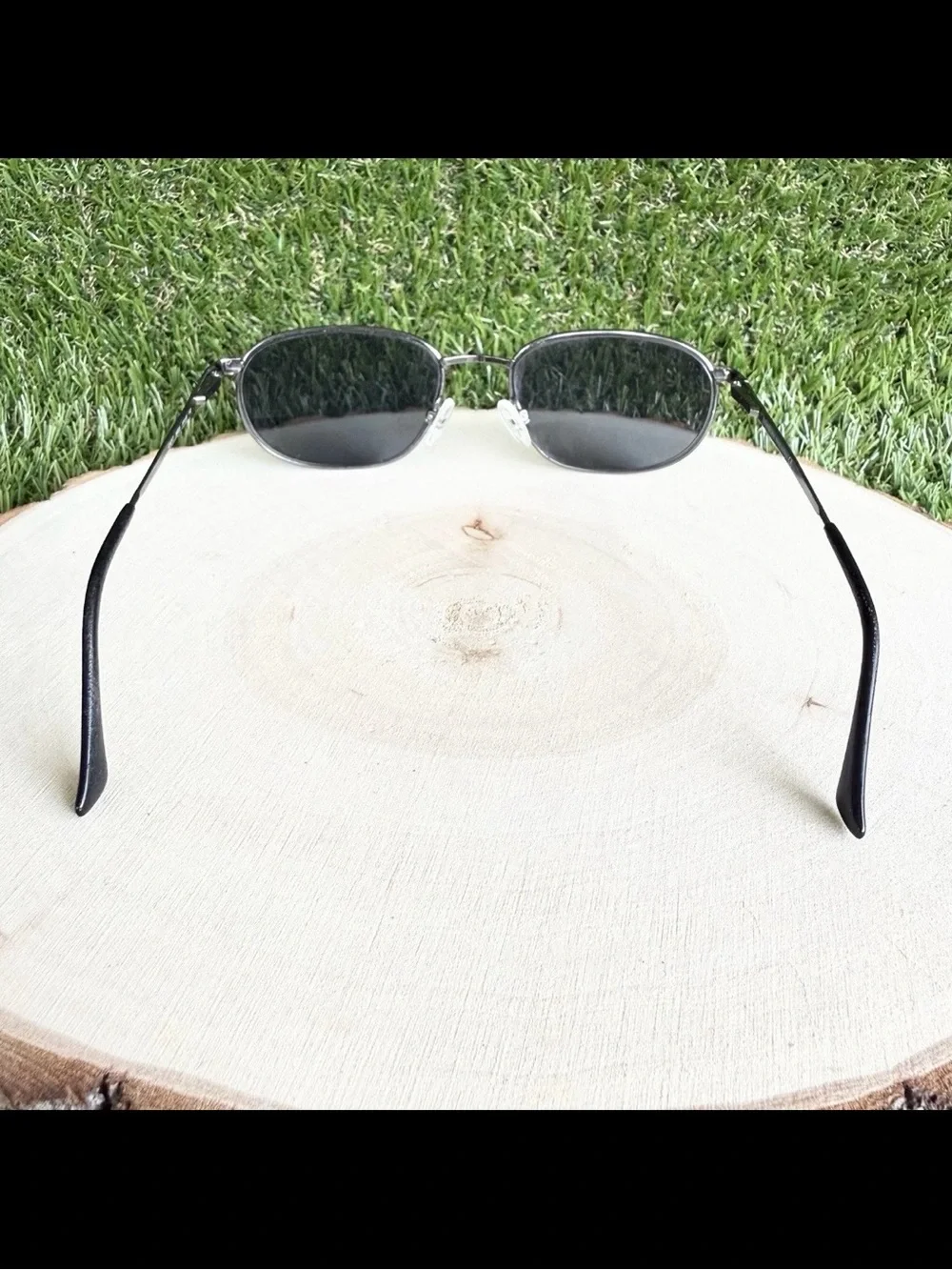 Vintage Yves Saint Laurent YSL 4147-T Y3002 Gunmetal Oval Sunglasses Frame Only
